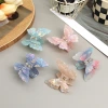 Sweet milkshake! Colorful Double-layer butterfly shark hairpin! A high-end textured back-styled hair clip headpiece for women Specification image